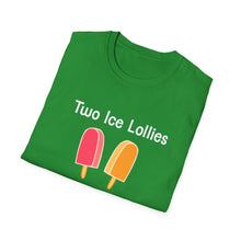 Load image into Gallery viewer, Adult Sizes "Two Ice Lollies, Please" Tee Shirt
