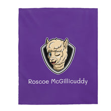 Load image into Gallery viewer, Roscoe Logo Plush Blanket (Purple)