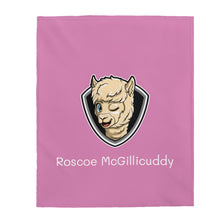 Load image into Gallery viewer, Roscoe Logo Plush Blanket (Pink)