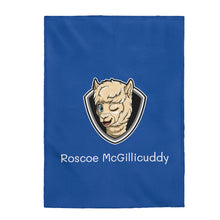 Load image into Gallery viewer, Roscoe Logo Plush Blanket (Blue)