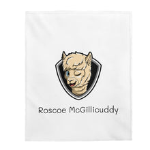 Load image into Gallery viewer, Roscoe Logo Plush Blanket (White)