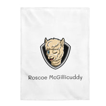 Load image into Gallery viewer, Roscoe Logo Plush Blanket (White)
