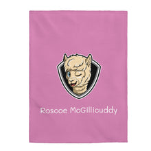 Load image into Gallery viewer, Roscoe Logo Plush Blanket (Pink)