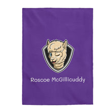 Load image into Gallery viewer, Roscoe Logo Plush Blanket (Purple)