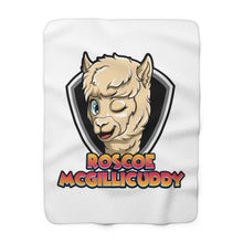 Load image into Gallery viewer, Roscoe Logo Sherpa Fleece Blanket
